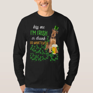 Camiseta Airedale Terrier Me Besa Soy Irlandés, Borracho O 