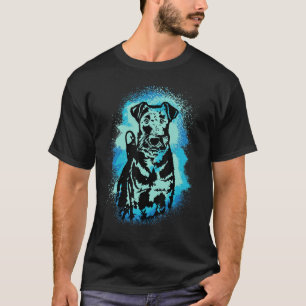 Camiseta Airedale Terrier Paint Blue Design Dog Mom Dad_1