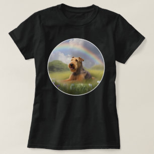 Camiseta Airedale Terrier Rainbow Bridge Cuppy Perro