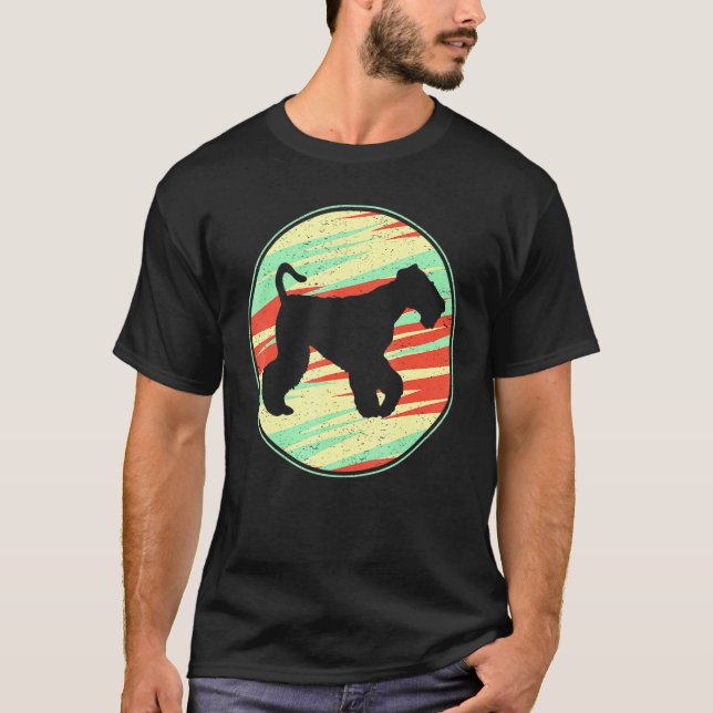 Camiseta Airedale Terrier Retro Vintage Silhouette Cute Per (Anverso)