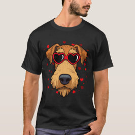 Camiseta Airedale Terrier Valentine Heart Cute Dog Amantes
