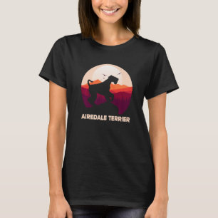 Camiseta Airedale Terrier y Moon Halloween