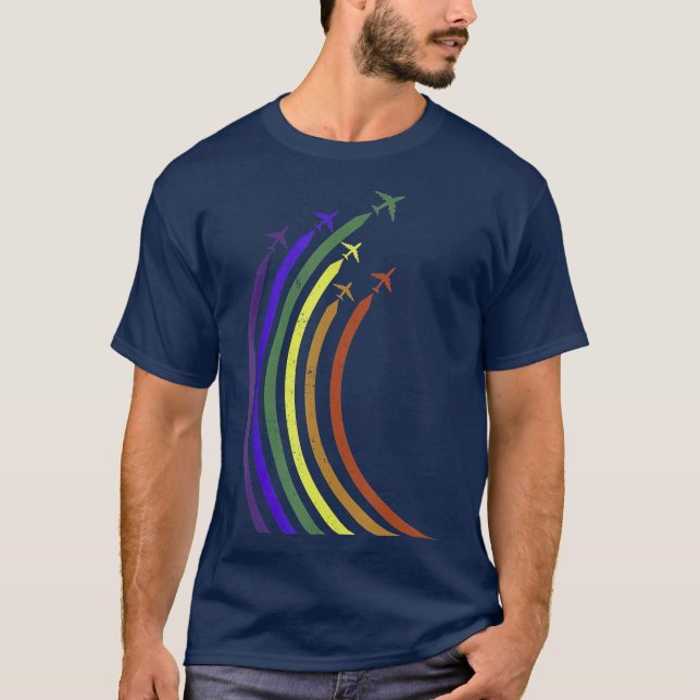Camiseta Airplane Rainbow  CSD LGBTQ Pride (Anverso)