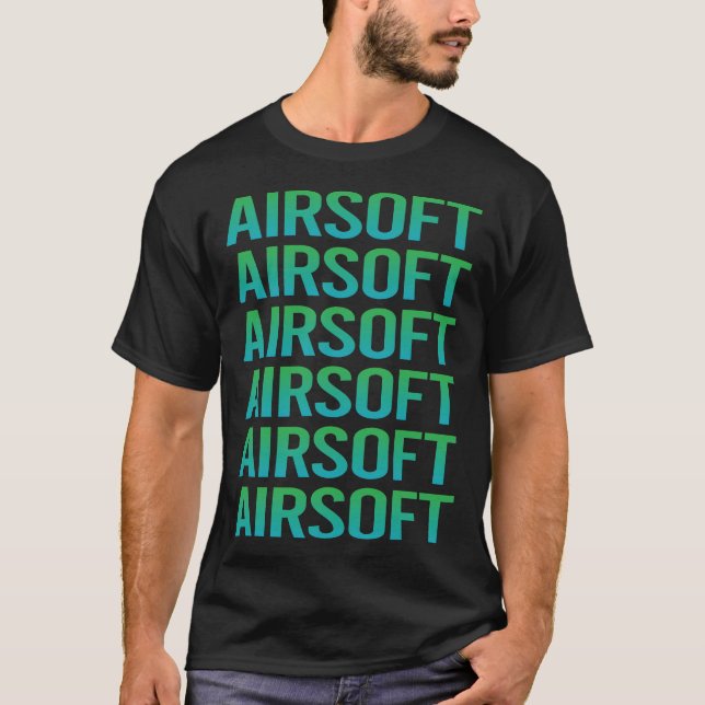 Camiseta Airsoft de texto degradado (Anverso)