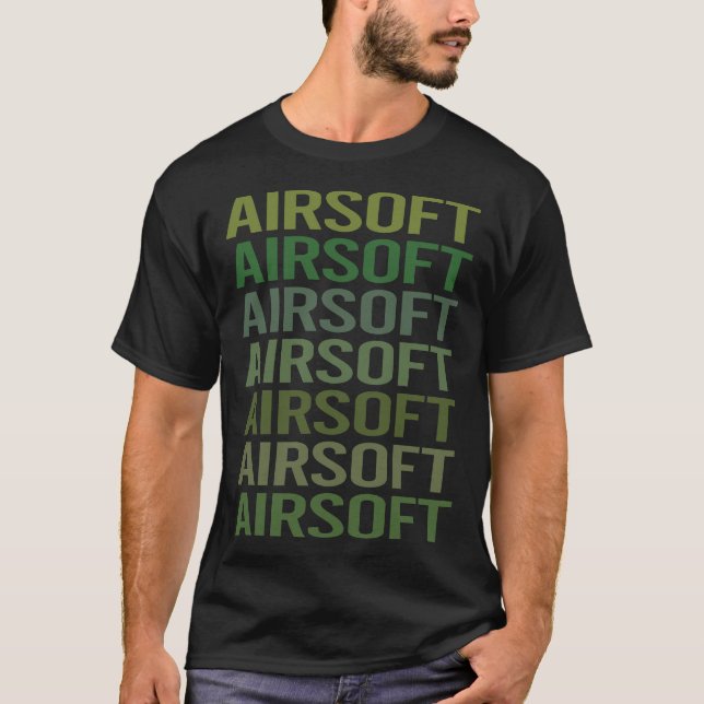 Camiseta Airsoft de texto verde (Anverso)