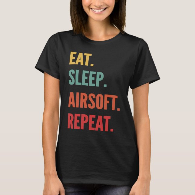 Camiseta Airsoft Eat Sleep Airsoft Repetir (Anverso)
