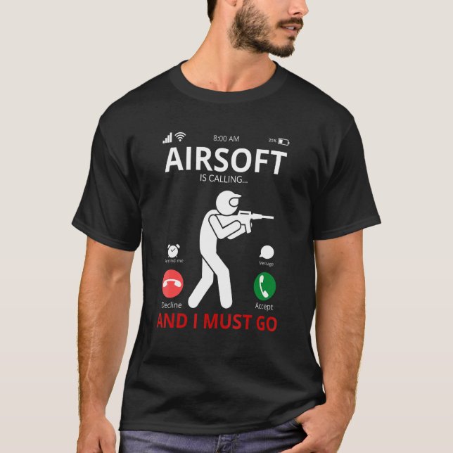 Camiseta Airsoft Está Llamando Y Debo Ir (Anverso)
