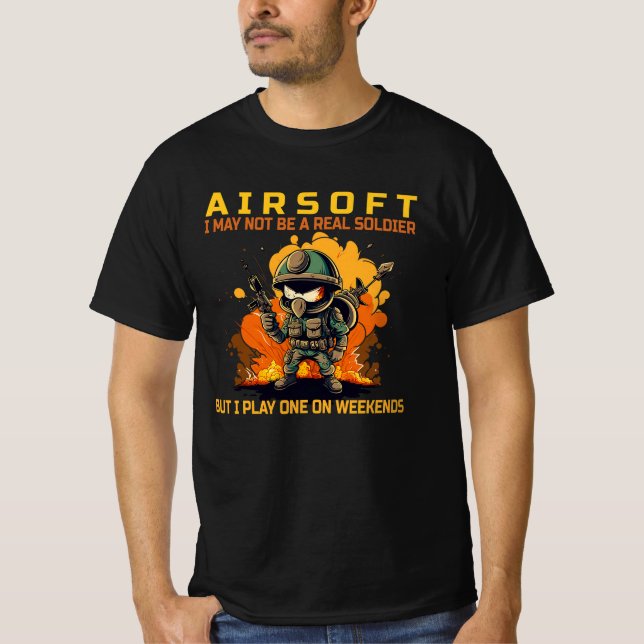 Camiseta Airsoft - Puede que no sea un soldado real (Anverso)