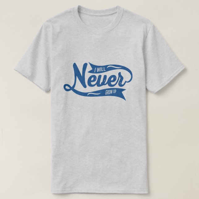 Camiseta Airwing Nunca creceré hombres y mujeres adultos. (Diseño del anverso)
