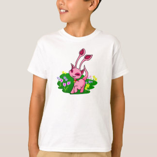 Camiseta Aisha rosado Prancing a través de las flores