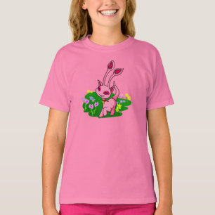 Camiseta Aisha rosado Prancing a través de las flores