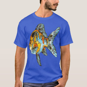 Camiseta Aislamiento del pez dorado azul y Naranja Shubunki