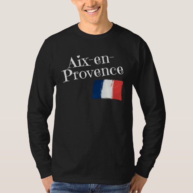 Camiseta Aix En Provence France Flag French City of Aix En  (Anverso)