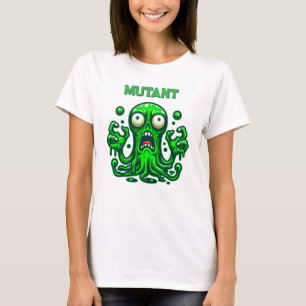 Camiseta Ajedaño espantoso Zombie - Monstruo verde neón