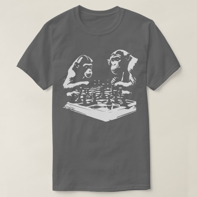 Camiseta ajedrez de juego de monos (Diseño del anverso)