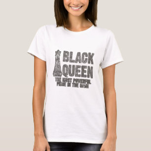 Camiseta Ajedrez de piezas más potente de la reina negra