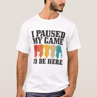 Camiseta Ajedrez Divertido Juego Pausado Retro