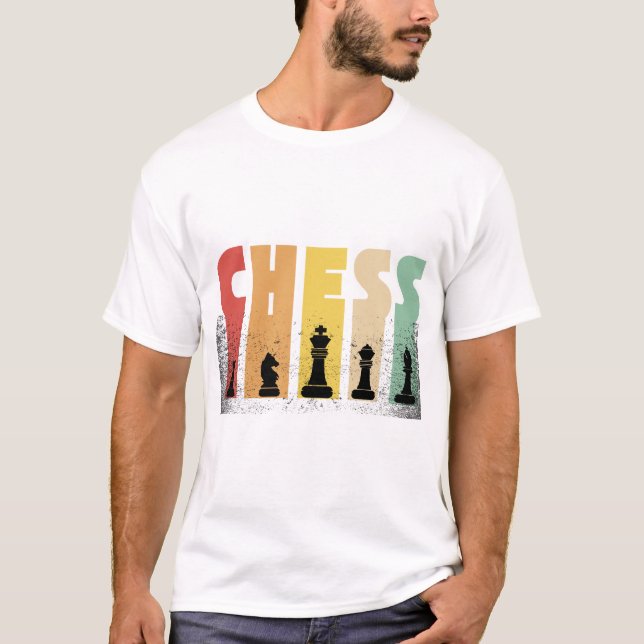 Camiseta Ajedrez estratégico vintage: letras negrita (Anverso)