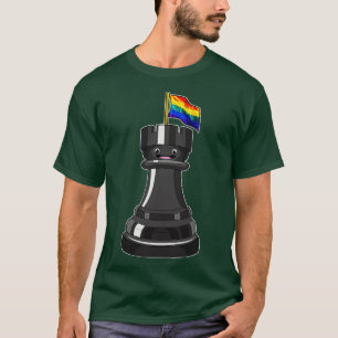 Camiseta Ajedrez Piece Rook Rainbow Chess