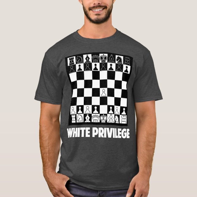 Camiseta Ajedrez Privilege Blanco Gracioso (Anverso)