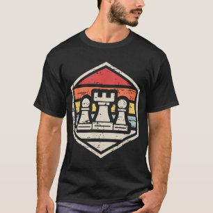Camiseta Ajedrez Retro Badge Chess Rook 80