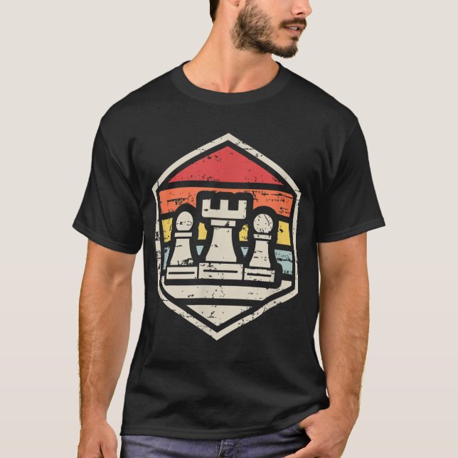 Camiseta Ajedrez Retro Badge Chess Rook 80 (Anverso)