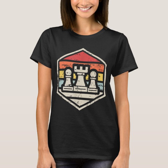 Camiseta Ajedrez Retro Badge Chess Rook 80 (Anverso)