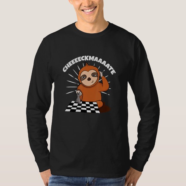 Camiseta Ajedrez Sloth Slow Ceckmate En Un Divertido Juego  (Anverso)