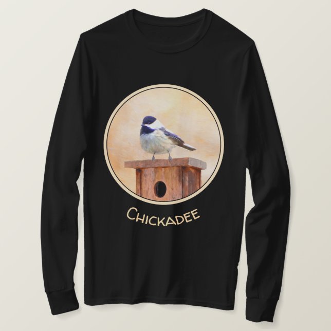 Camiseta Ajedrez sobre pintura de aves original (Anverso del diseño)
