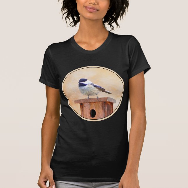 Camiseta Ajedrez sobre pintura de aves original (Anverso)