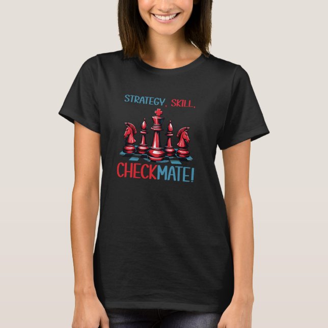 Camiseta Ajedrez Tablero de ajedrez Figuras de ajedrez Estr (Anverso)