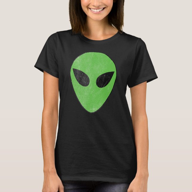 Camiseta Ajena verde clásica cabeza OVNI Martian ExtraTerre (Anverso)