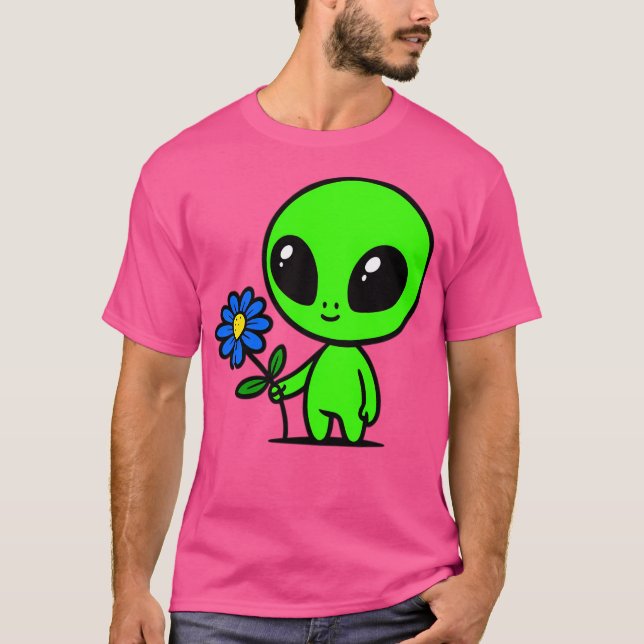 Camiseta Ajena Verde Y Flor (Anverso)