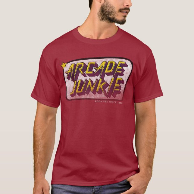 Camiseta Ají arcade. adicto desde 1980 (Anverso)