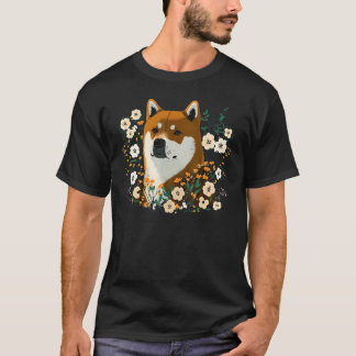 Camiseta Ajita Inu floral floral de flor suave