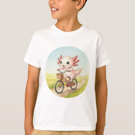 Camiseta Ajolote Adorable en una Bicicleta
