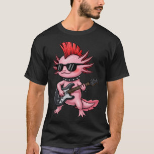 Camiseta Ajolote de Rock Punk tocando la guitarra Divertido