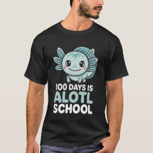 Camiseta Ajolote Divertido 100 Días es Escuela Alotl Niños 