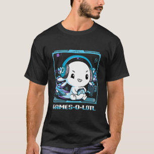 Camiseta Ajolote divertido jugando videojuegos de consola A
