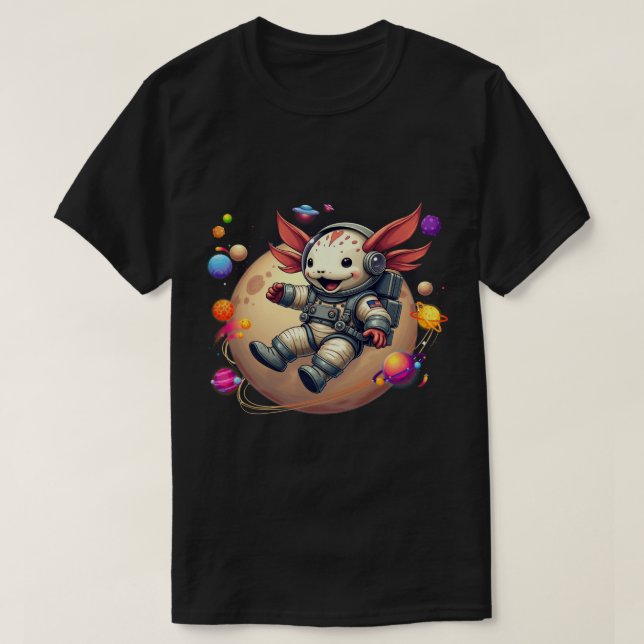 Camiseta Ajolote en el Espacio: Aventuras Alienígenas - D C (Diseño del anverso)