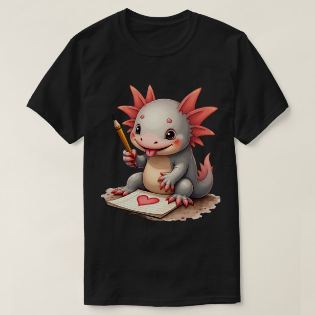 Camiseta Ajolote garabateando (Diseño del anverso)