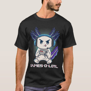 Camiseta Ajolote jugando videojuegos de consola Gamesolotl 
