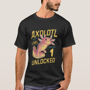 Camiseta Ajolote Kawaii Nivel 1 Desbloqueado Cumpleaños Div