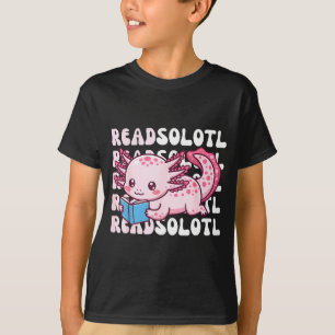 Camiseta Ajolote lee libro kawaii leyendo libros para hombr