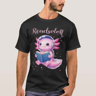 Camiseta Ajolote lee libro kawaii leyendo libros para hombr