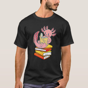 Camiseta Ajolote Lee Libro Leyendo Pescado Ajolote Libros P