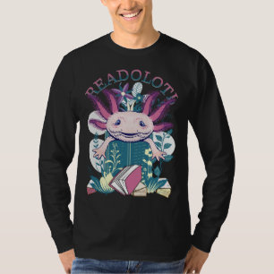 Camiseta Ajolote leyendo libros Readolotl lindo Ajolote Lee