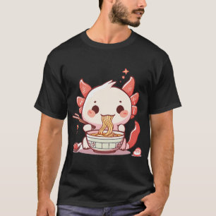 Camiseta Ajolote lindo comiendo ramen