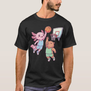 Camiseta Ajolote Lindo Jugando Baloncesto Con Carpincho