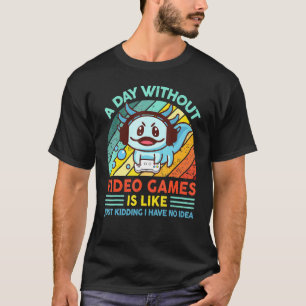 Camiseta Ajolote Pez Jugando Videojuego Ajolote Blanco Liza